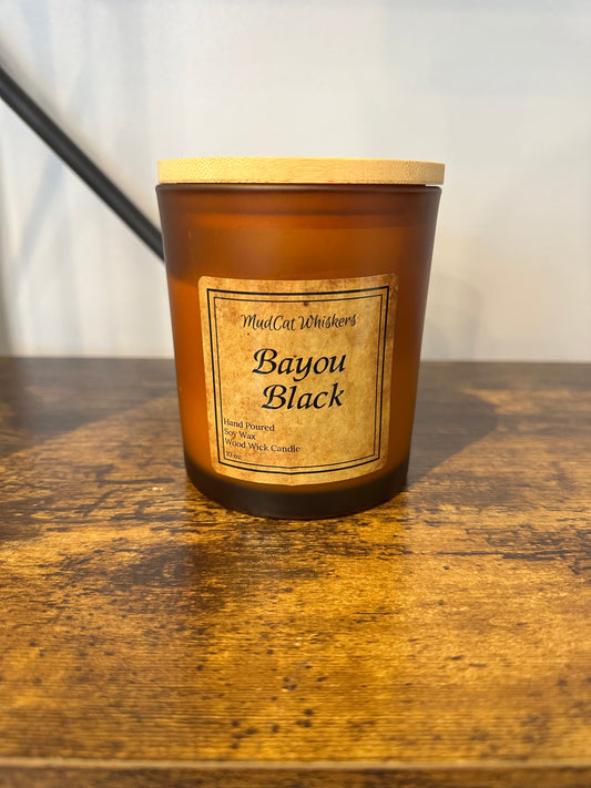 Bayou Black – 10 oz Handcrafted Soy Candle with Cherry Wood Wick