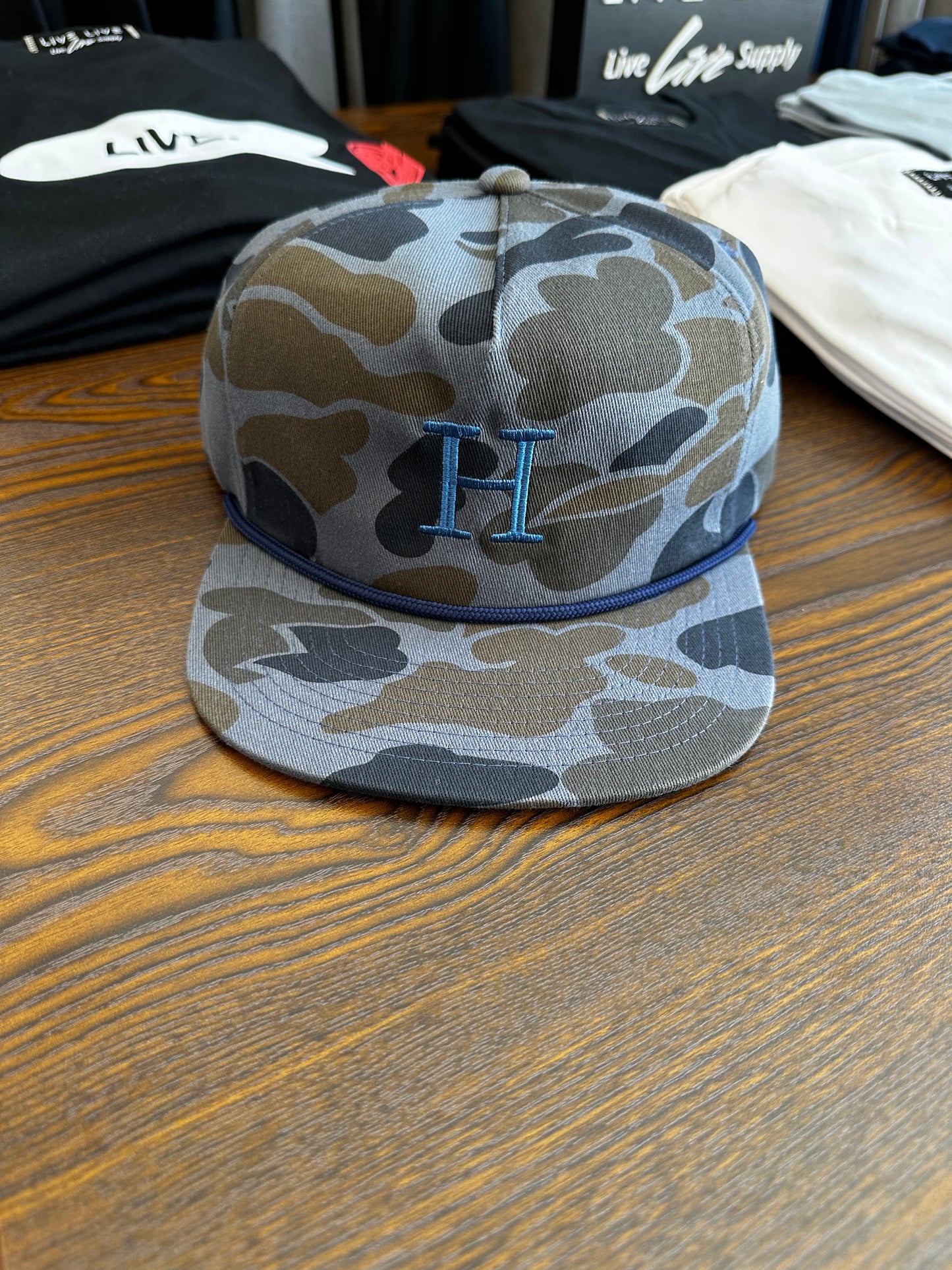 Duck Camo Rope Cap - Navy