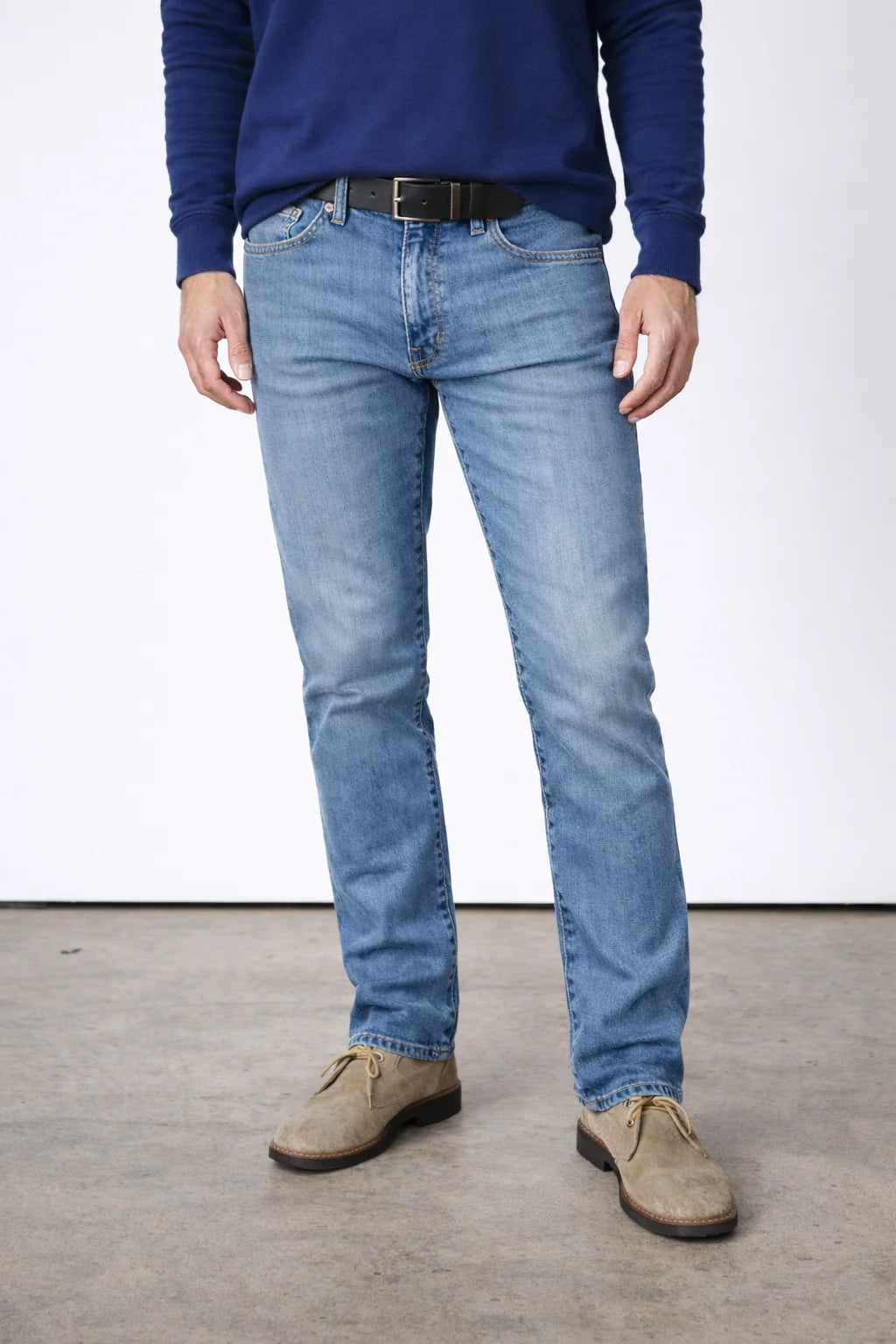 Jimmy Slim Straight Stretch Jeans – Carlito Faded Blue