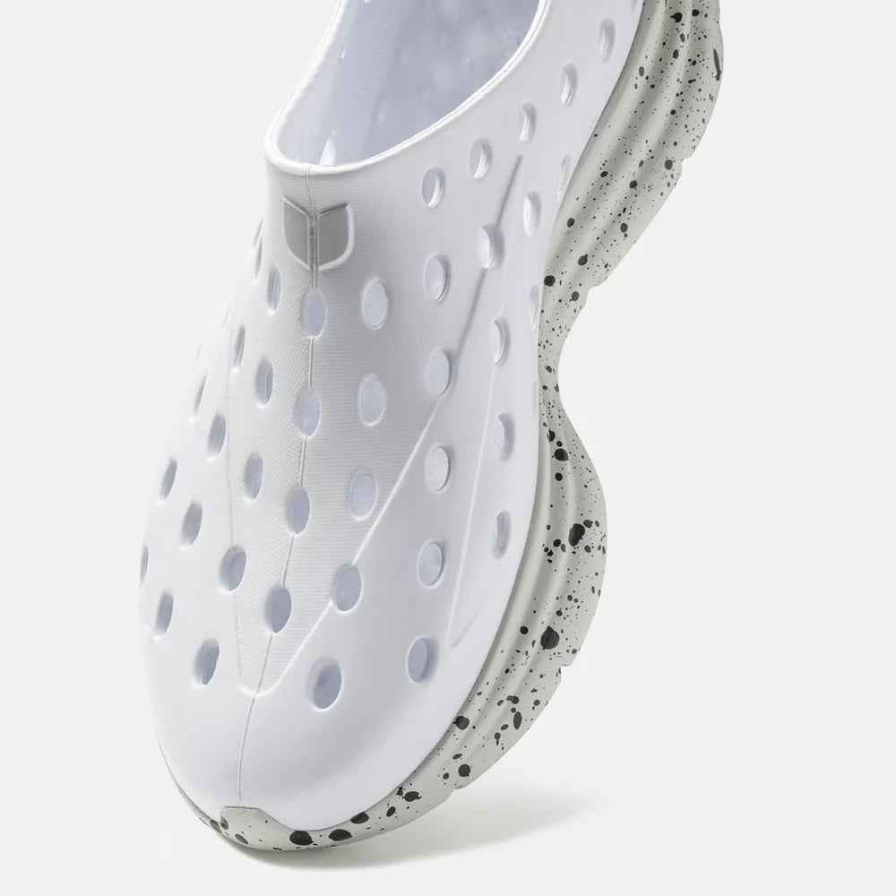 WhiteKane Recovery Shoes with black speckled sole on a white background