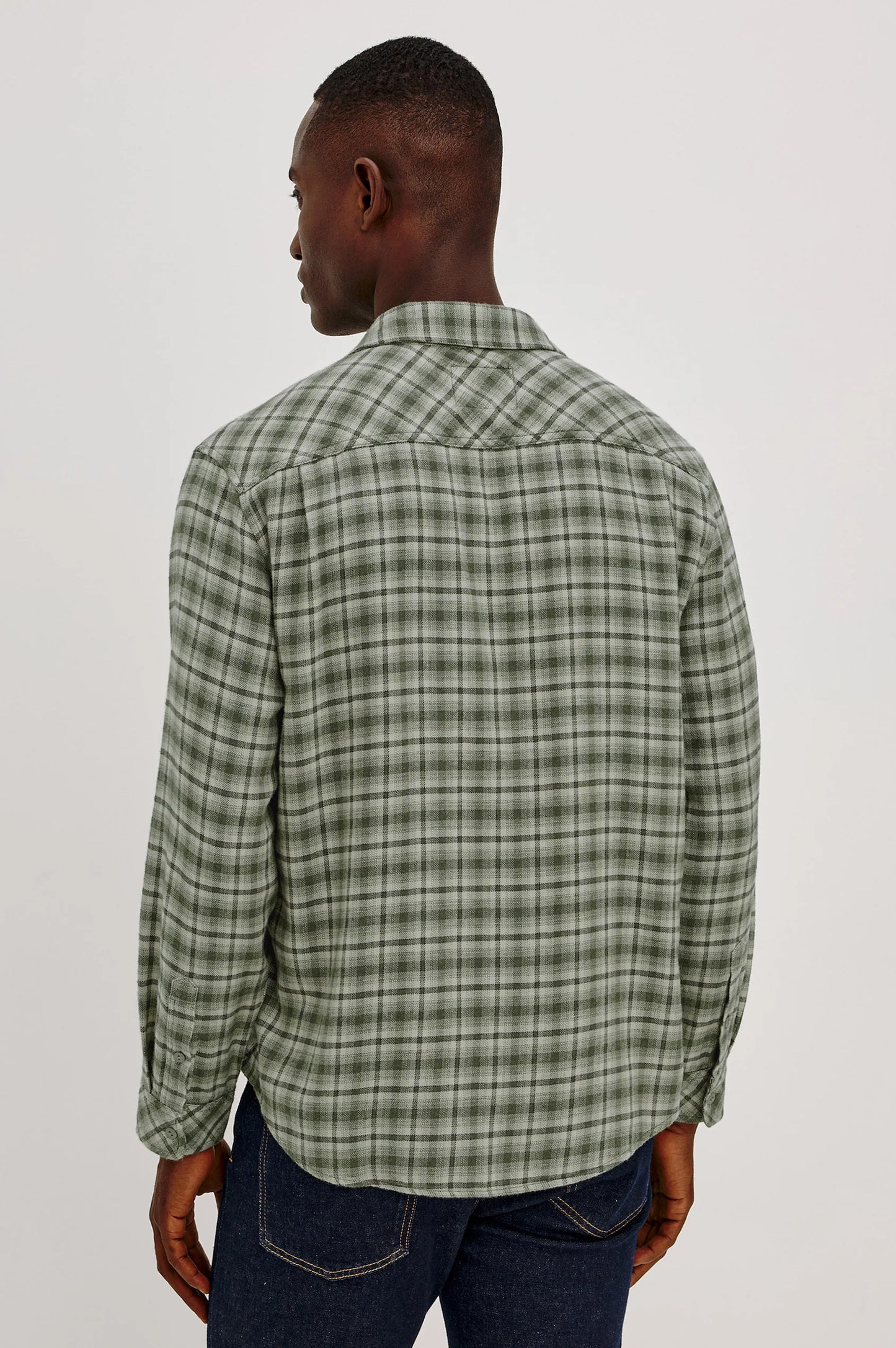 Lennox Brushed Plaid Shirt – Birch Forest