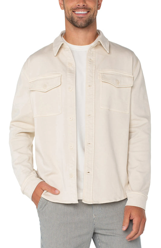 Stretch Cotton Blend Overshirt