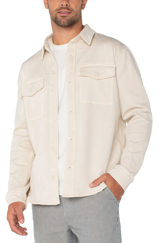 Stretch Cotton Blend Overshirt