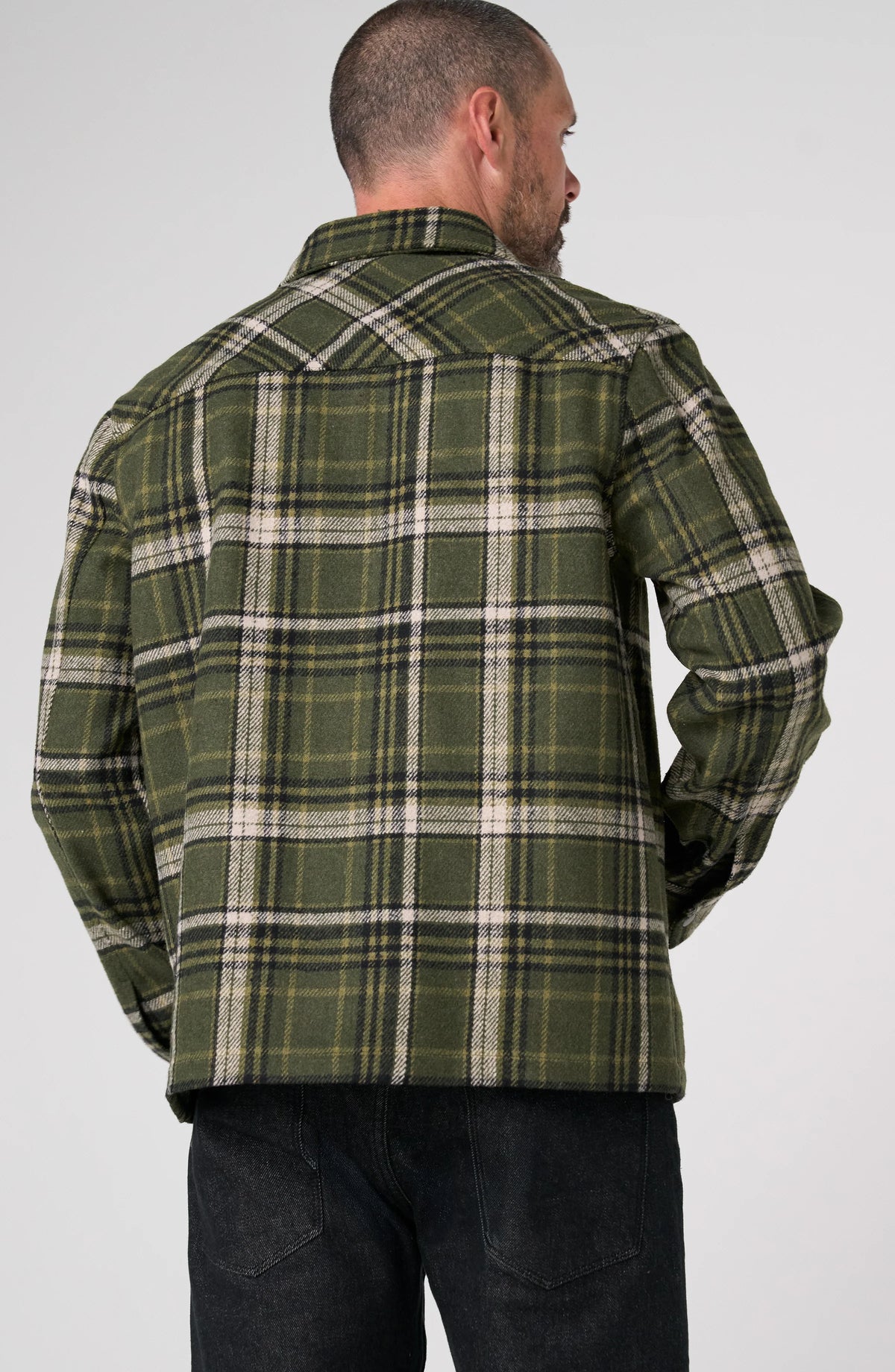 Flap-Pocket Zip Jacket – Olive/Black Multi