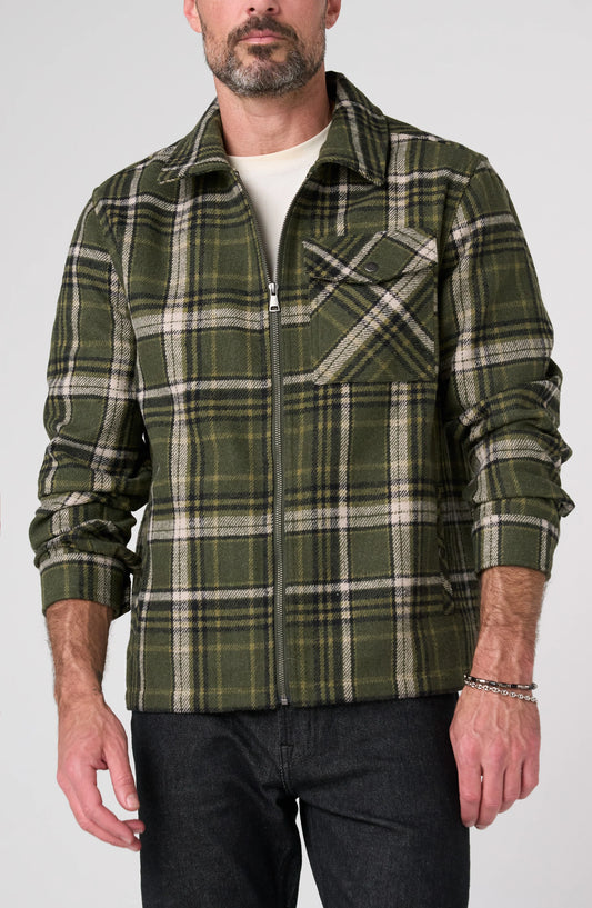 Flap-Pocket Zip Jacket – Olive/Black Multi