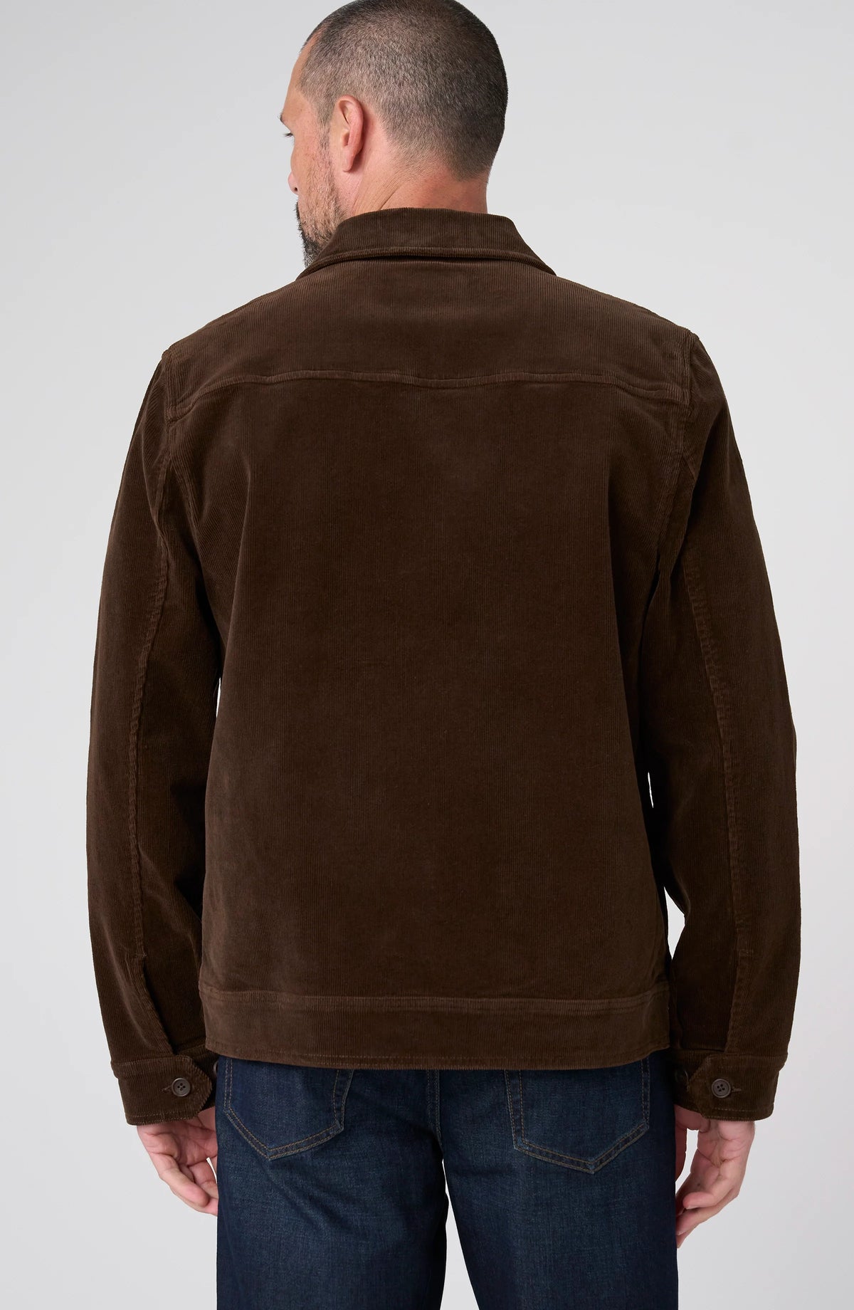 Corduroy Two-Way Zip Jacket - Brown