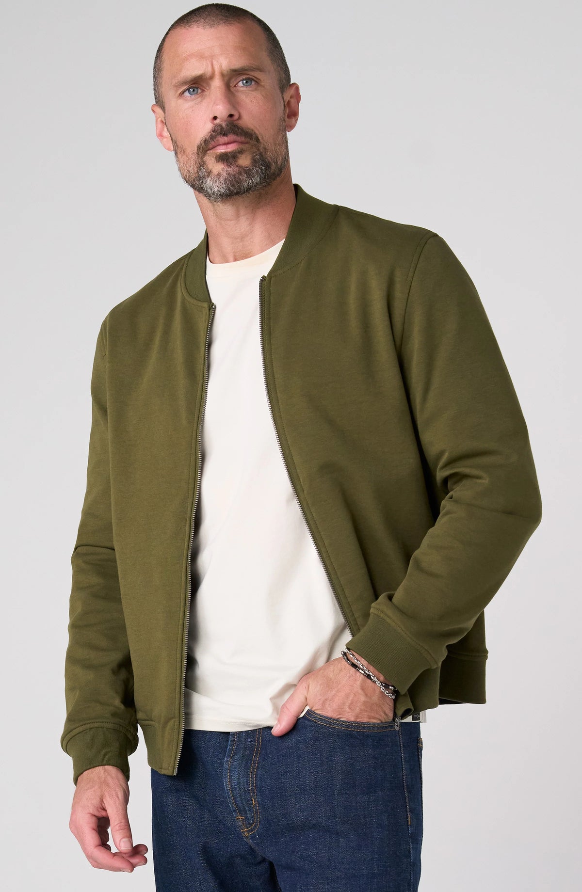 Reversible Bomber Jacket – Black/Olive