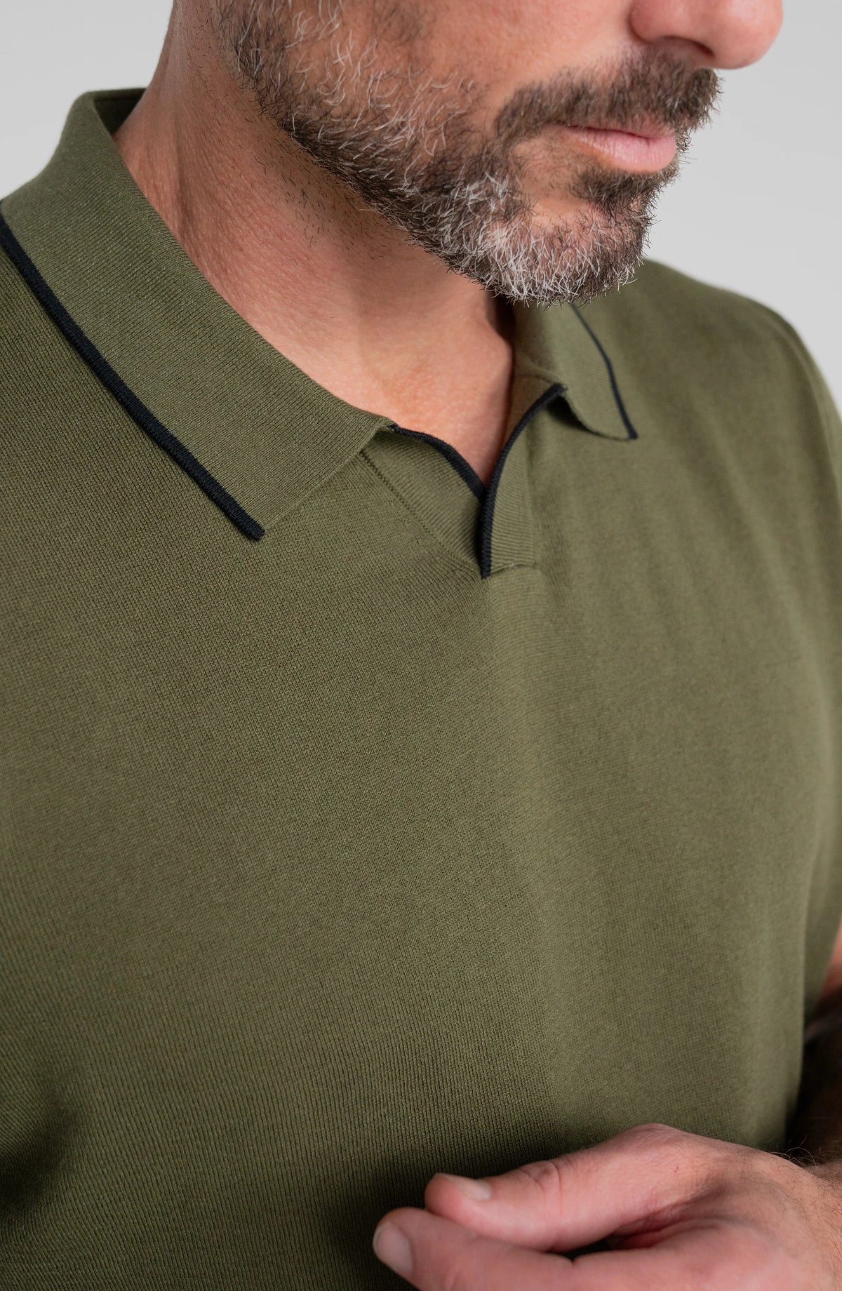 Johnny Collar Sweater Polo - Winter Moss
