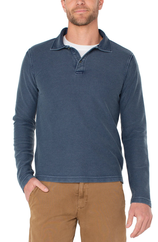 Long Sleeve Polo - Midnight Blue