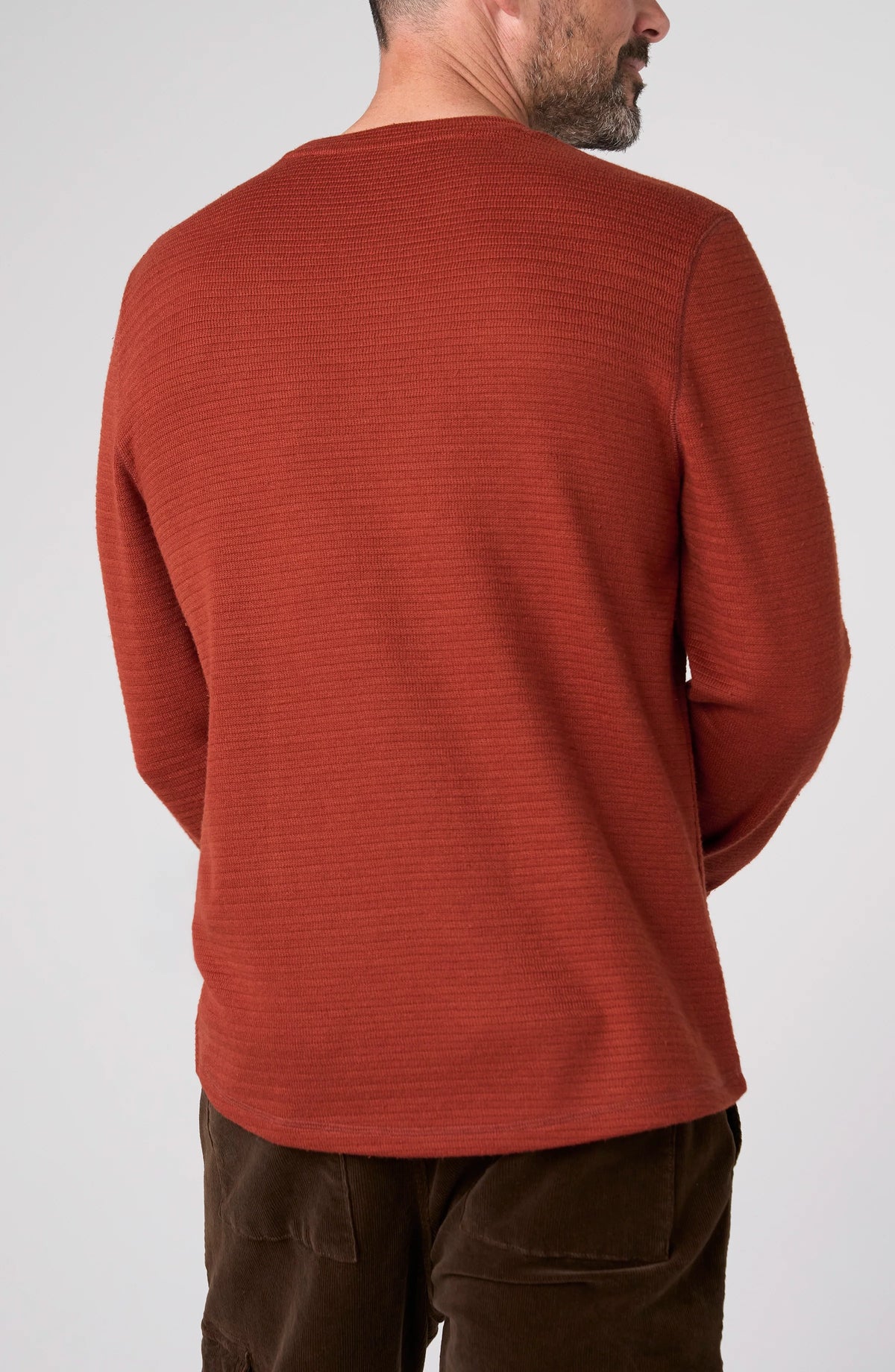 Long-Sleeve Crew Neck Shirt - Burnt Henna