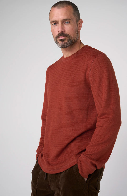 Long-Sleeve Crew Neck Shirt - Burnt Henna