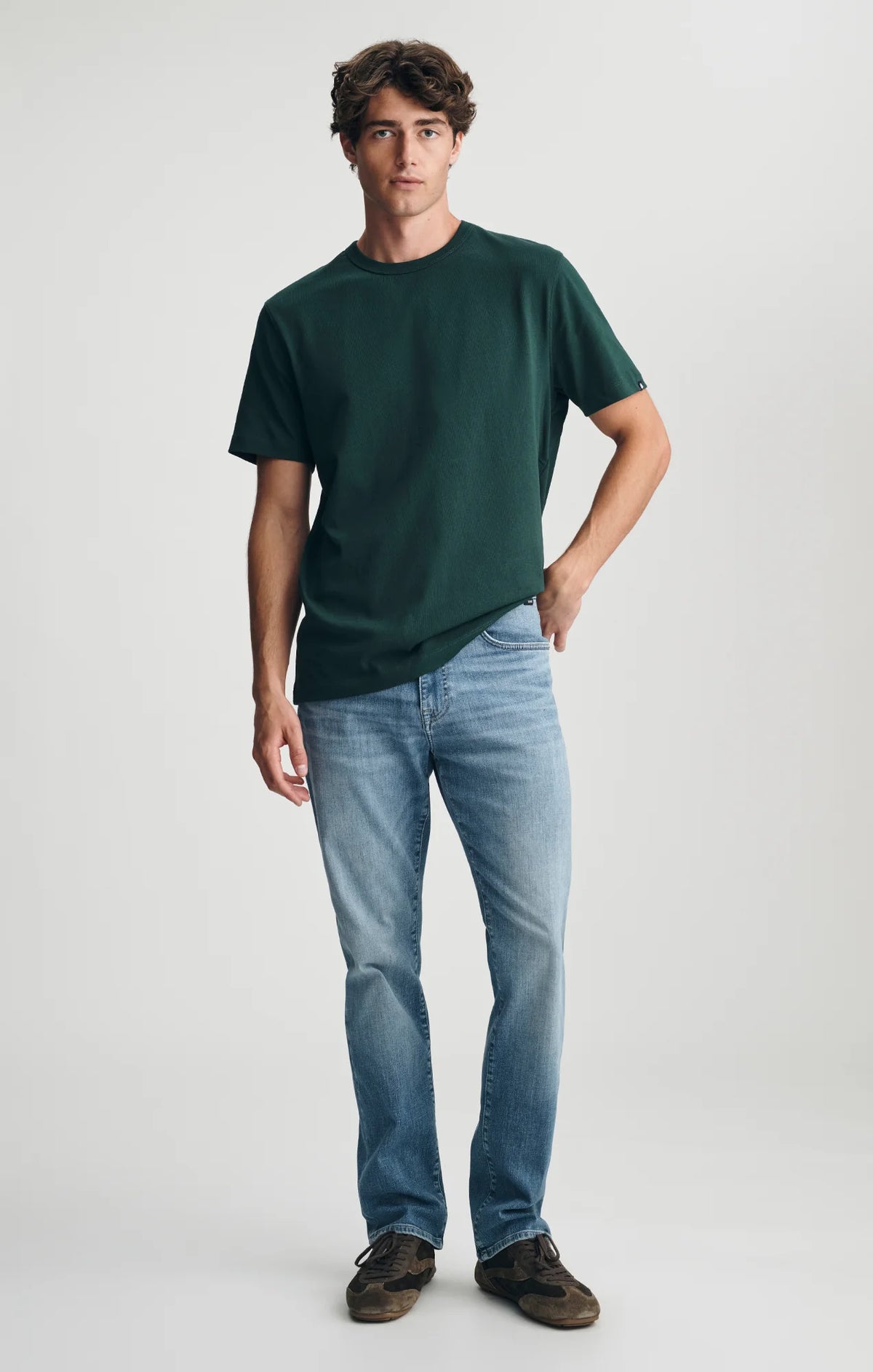 Zach Straight Leg Jeans - Mid Brushed Organic Vintage