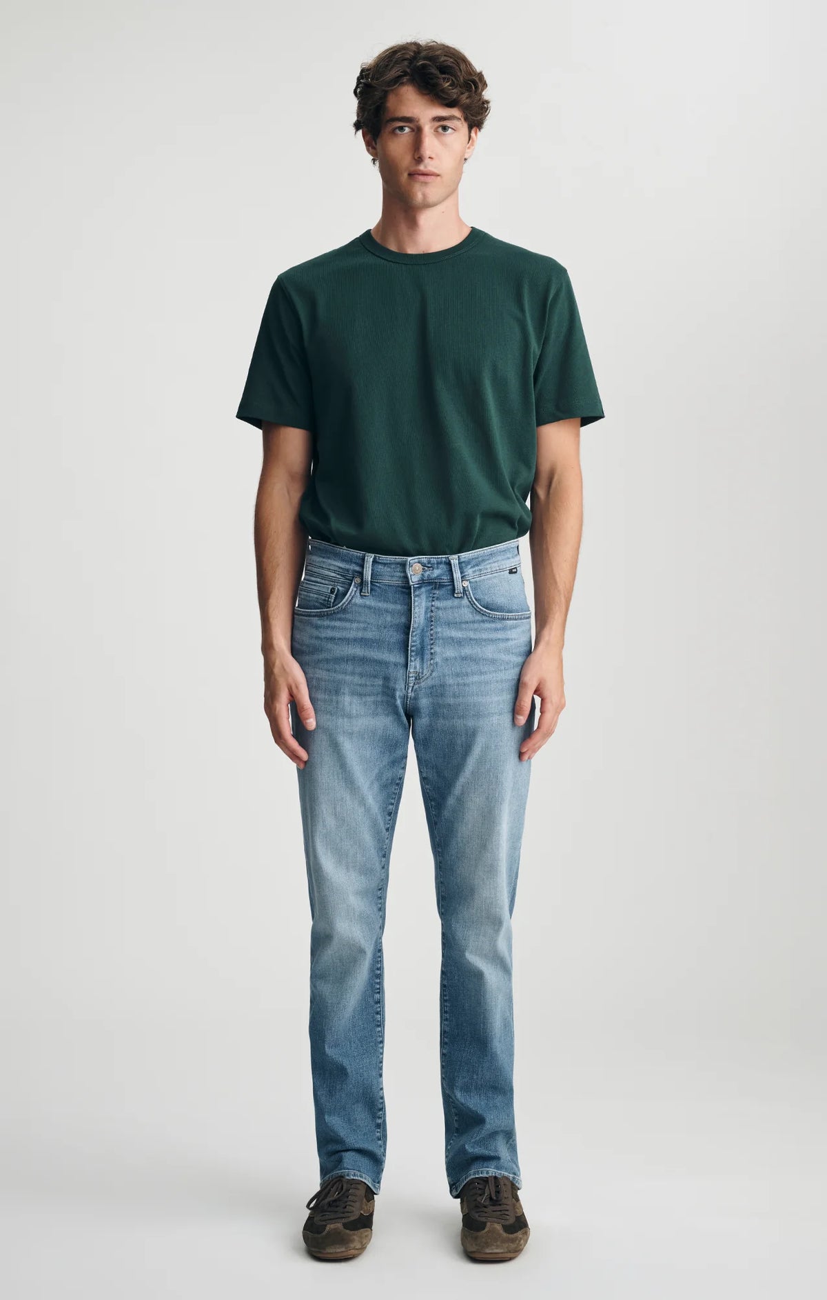 Zach Straight Leg Jeans - Mid Brushed Organic Vintage