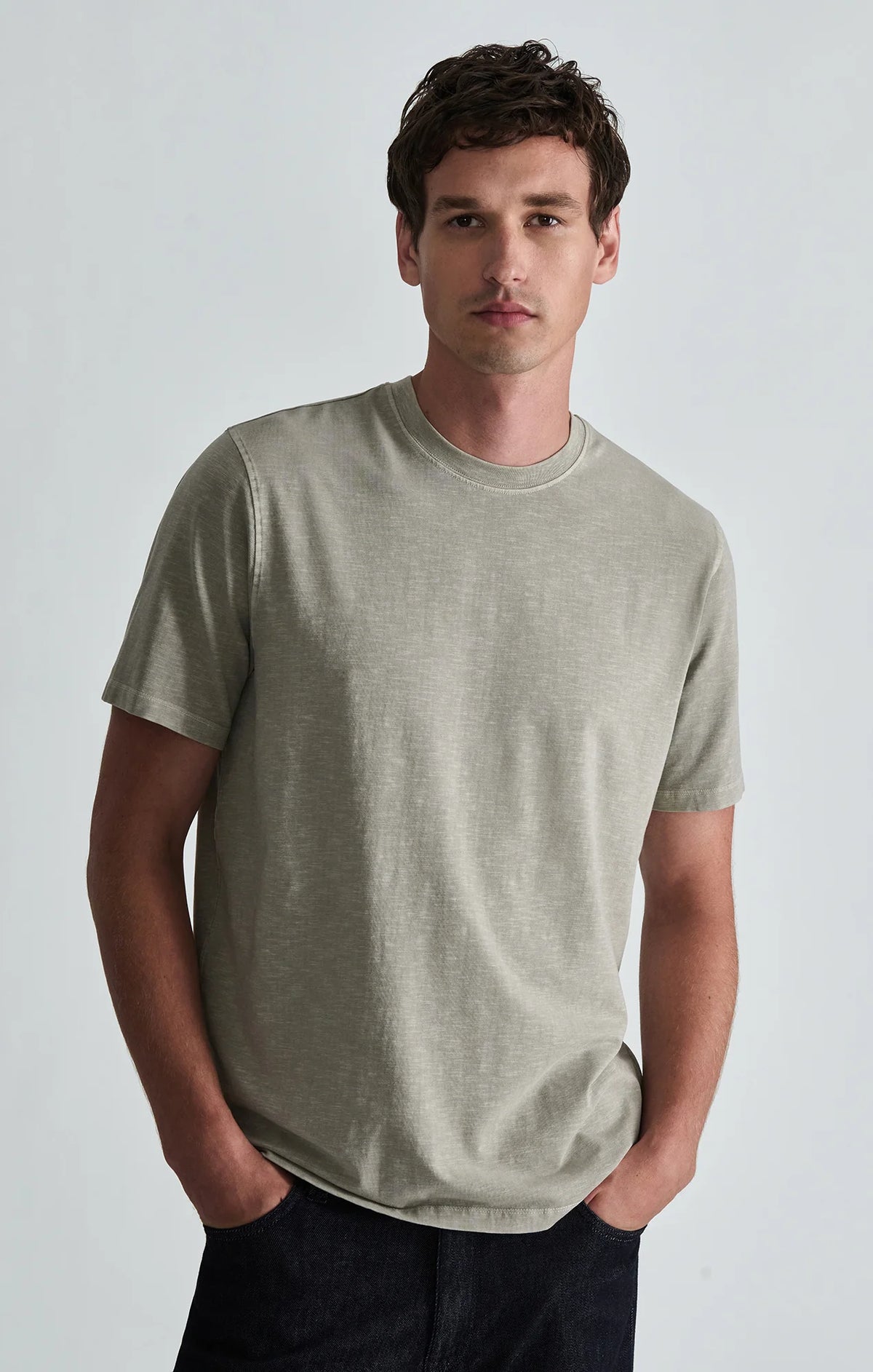 Soft Slub Crew Neck T-Shirt - Abbey Stone