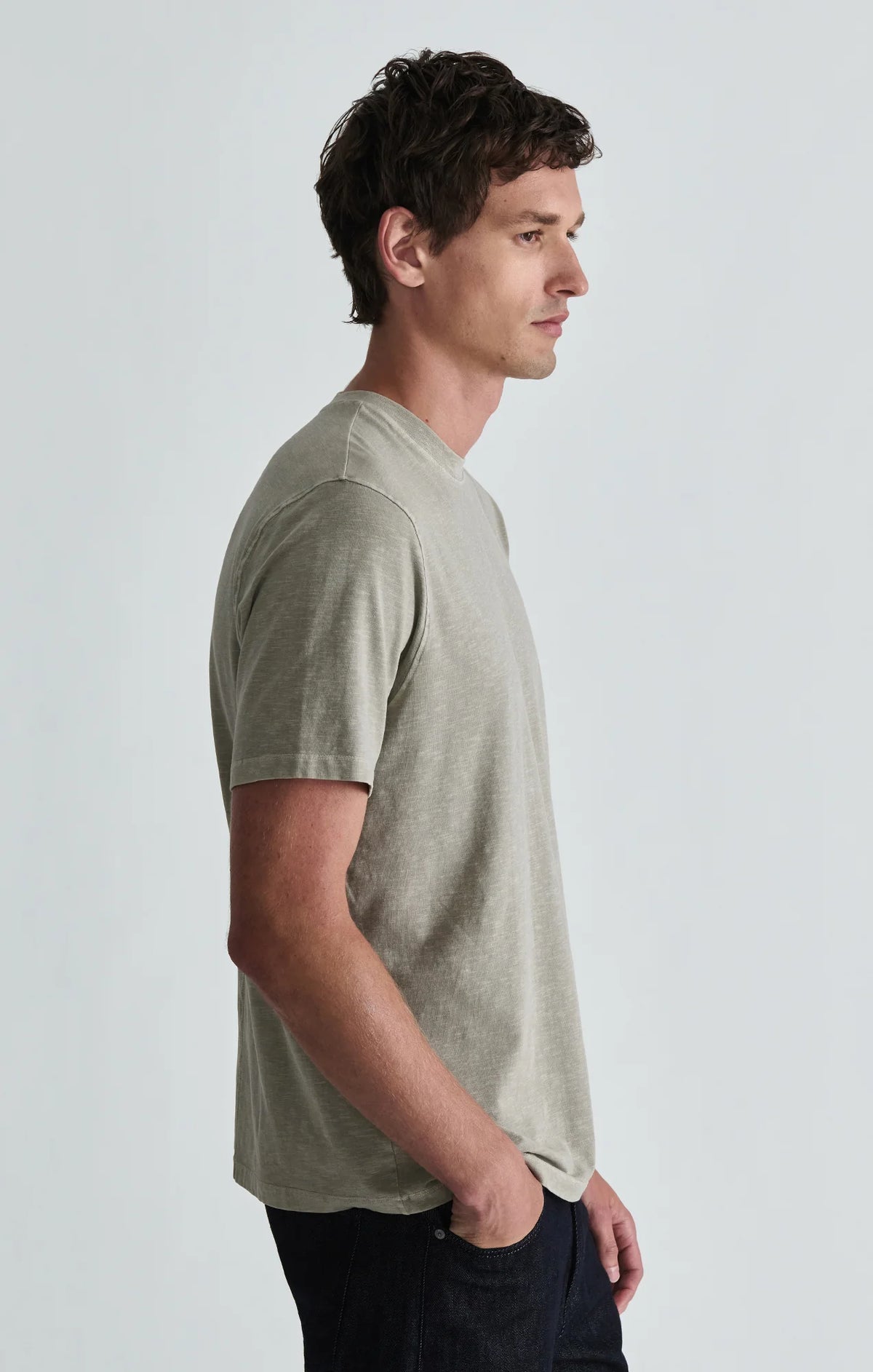 Soft Slub Crew Neck T-Shirt - Abbey Stone