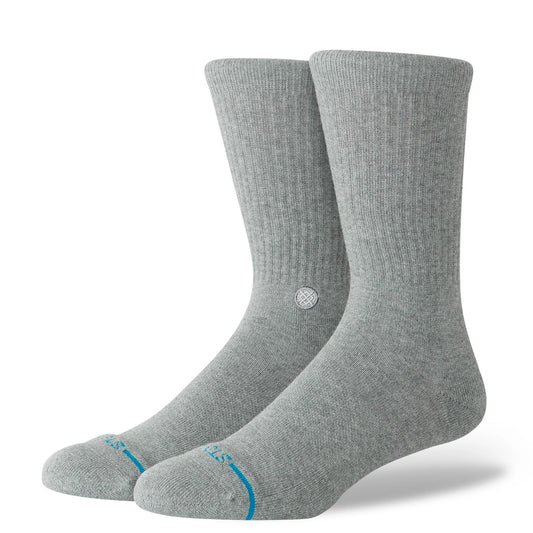 Icon Crew Socks – Grey Heather