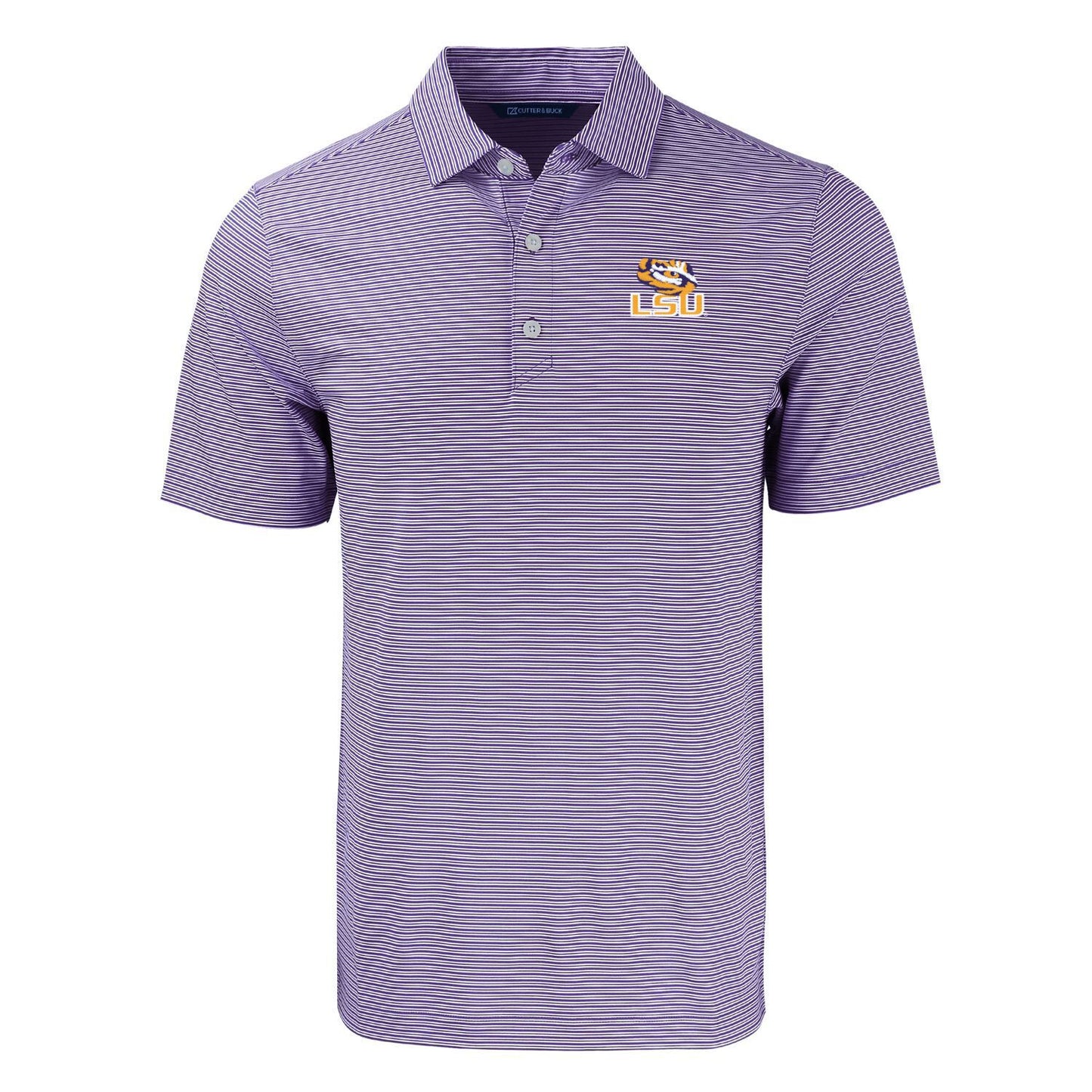 LSU Tigers Forge Double-Stripe Polo – College Purple/White