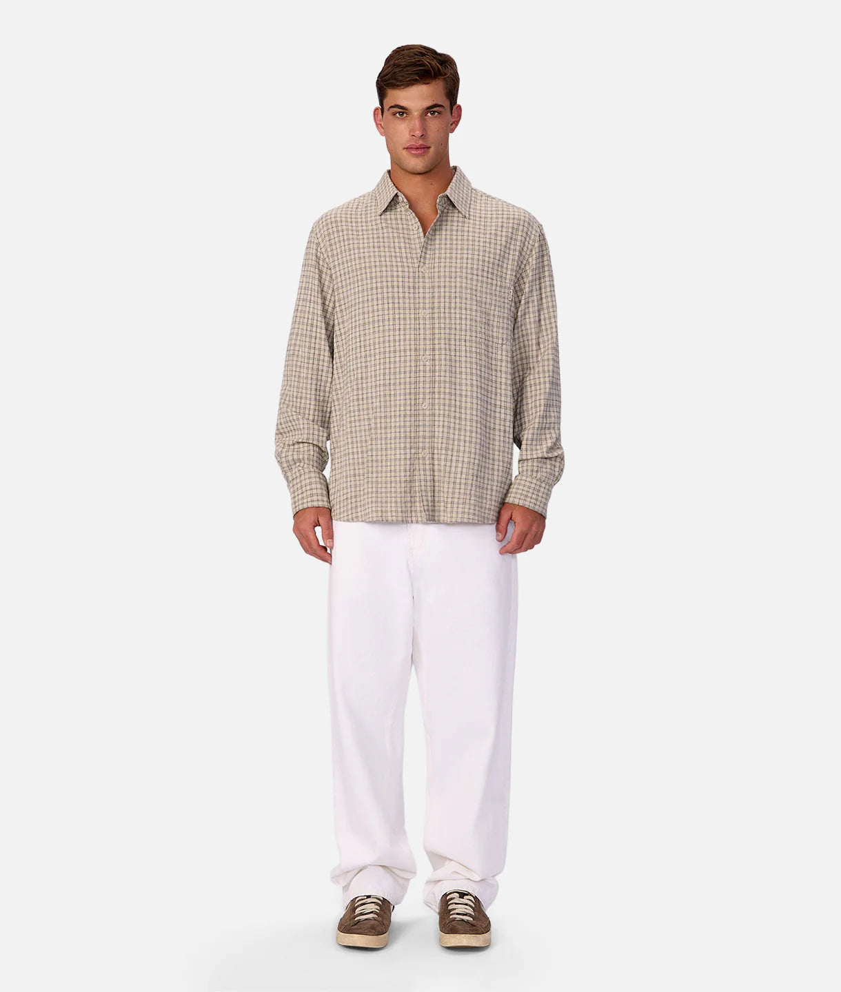 Beaufort Long Sleeve Shirt - Stone/Taupe