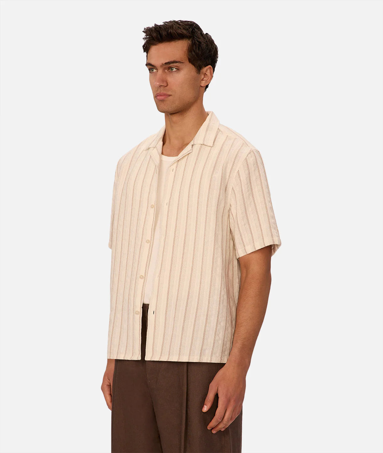 Miramar Textured Stripe Short Sleeve Shirt