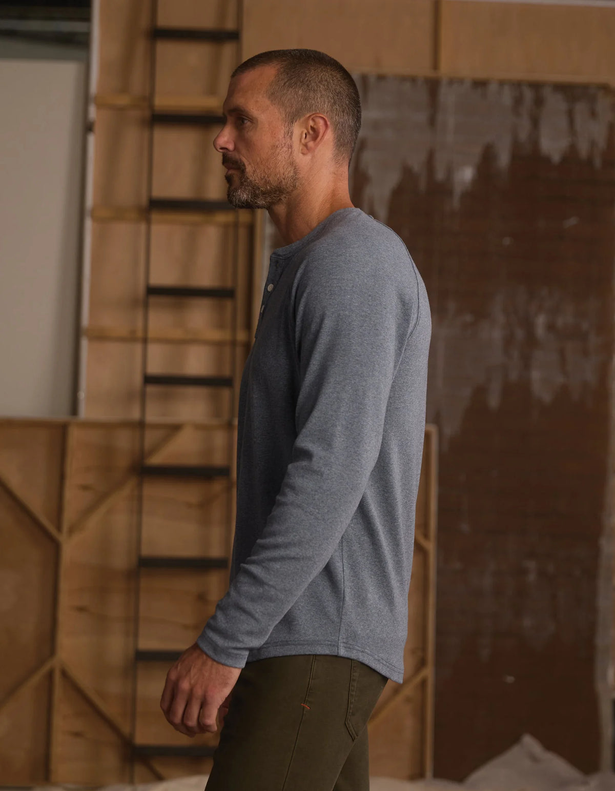 Puremeso Everyday Henley - Bluestone