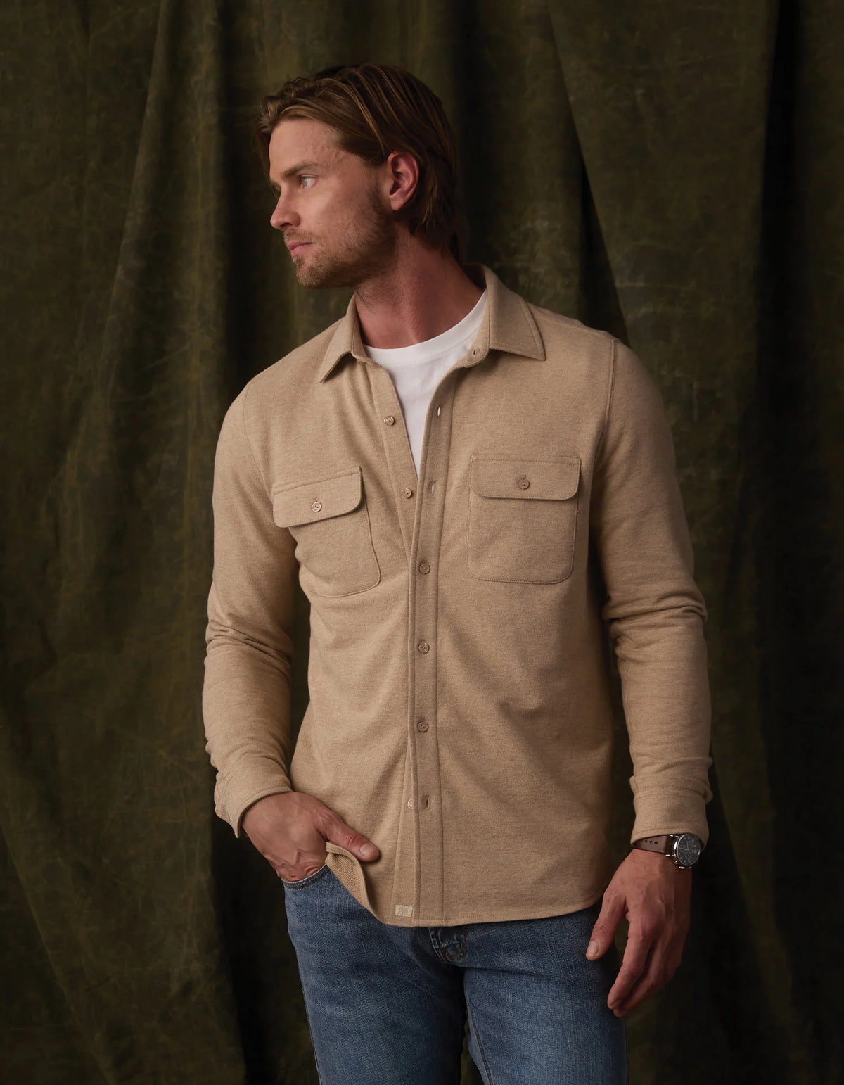 Textured Knit Shirt - Oat