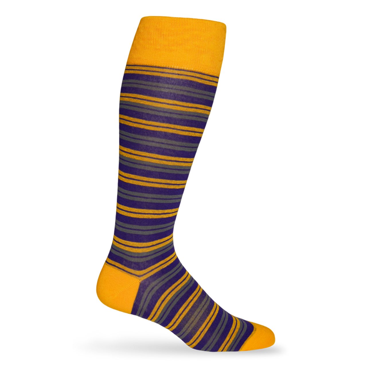 Double Strip Dress Sock - Purple/Gold