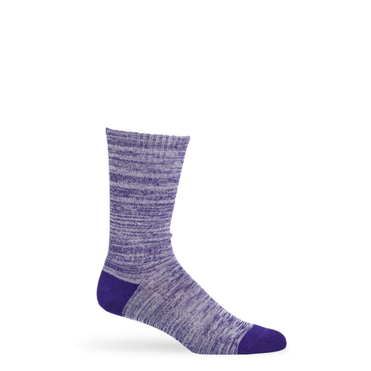 Marl Casual Crew Socks - Purple/White