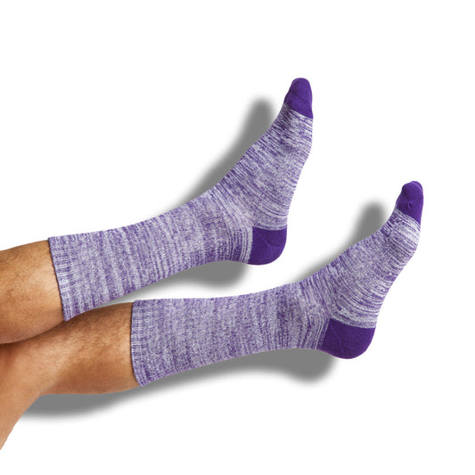 Marl Casual Crew Socks - Purple/White