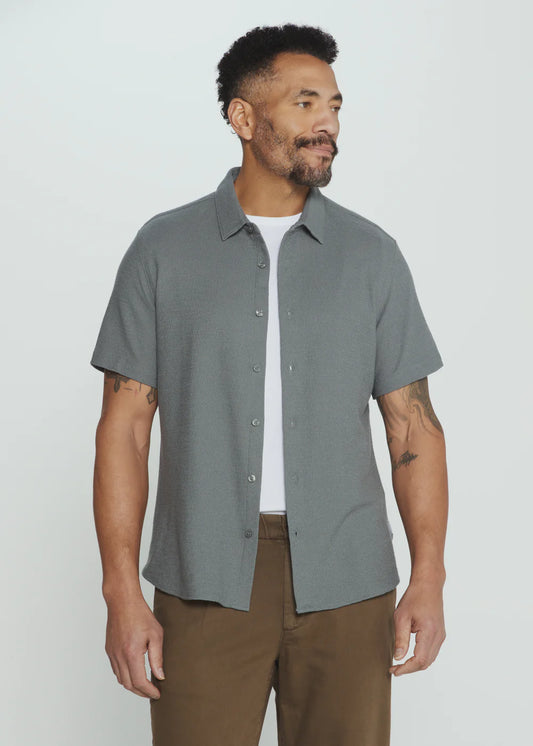 Rowan Coastal Cotton Stretch Short-Sleeve Shirt - Basil