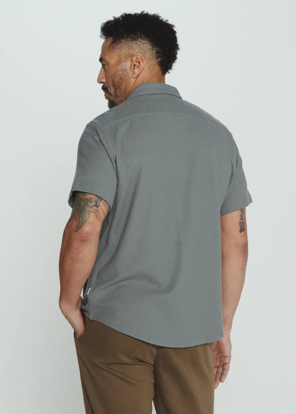 Rowan Coastal Cotton Stretch Short-Sleeve Shirt - Basil