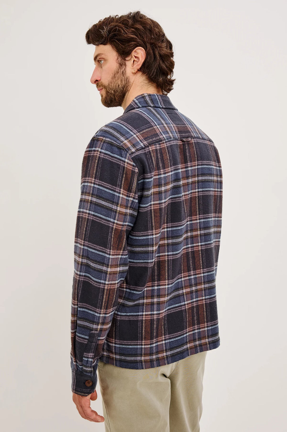Stellan Brushed Cotton Overshirt – Night Sky Wood