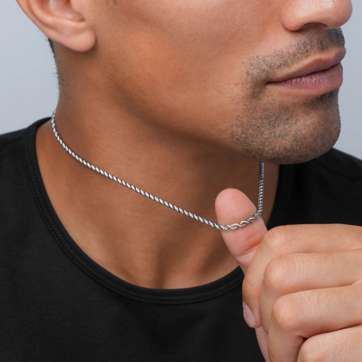 Trenton Twisted Rope Necklace – Silver