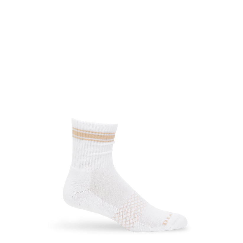 DeadSoxy Men’s White & Tan Quarter Crew Socks