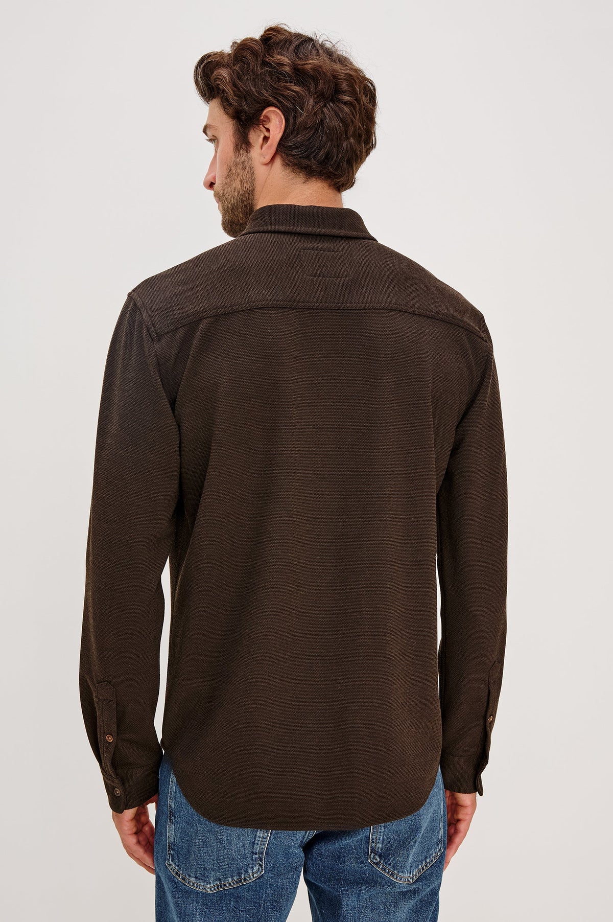 Vincent Textured Knit Shirt - Espresso
