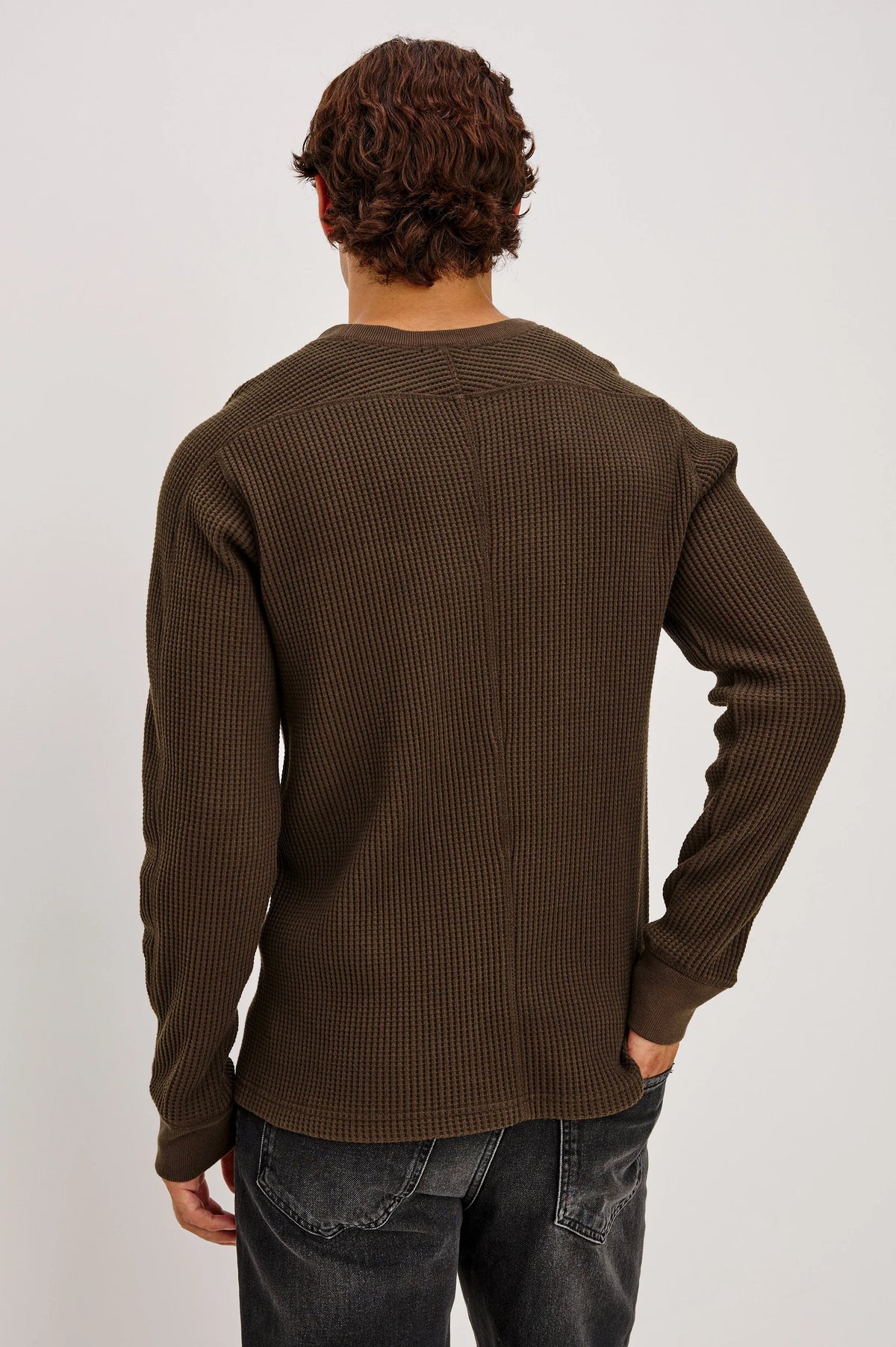 Wade Waffle-Knit Thermal – Chocolate