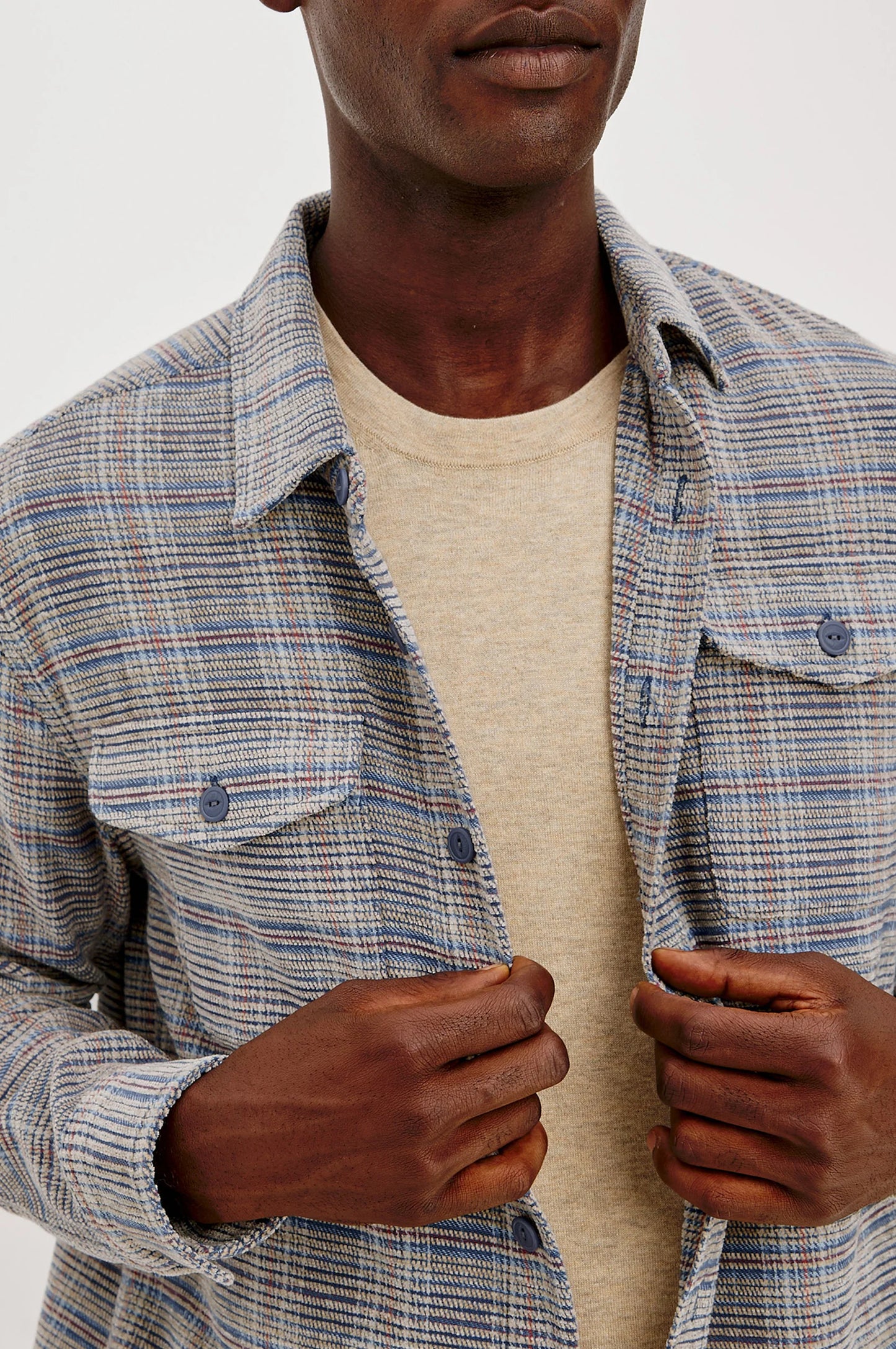 Warren Textured Overshirt – Oat Meridian Chenille