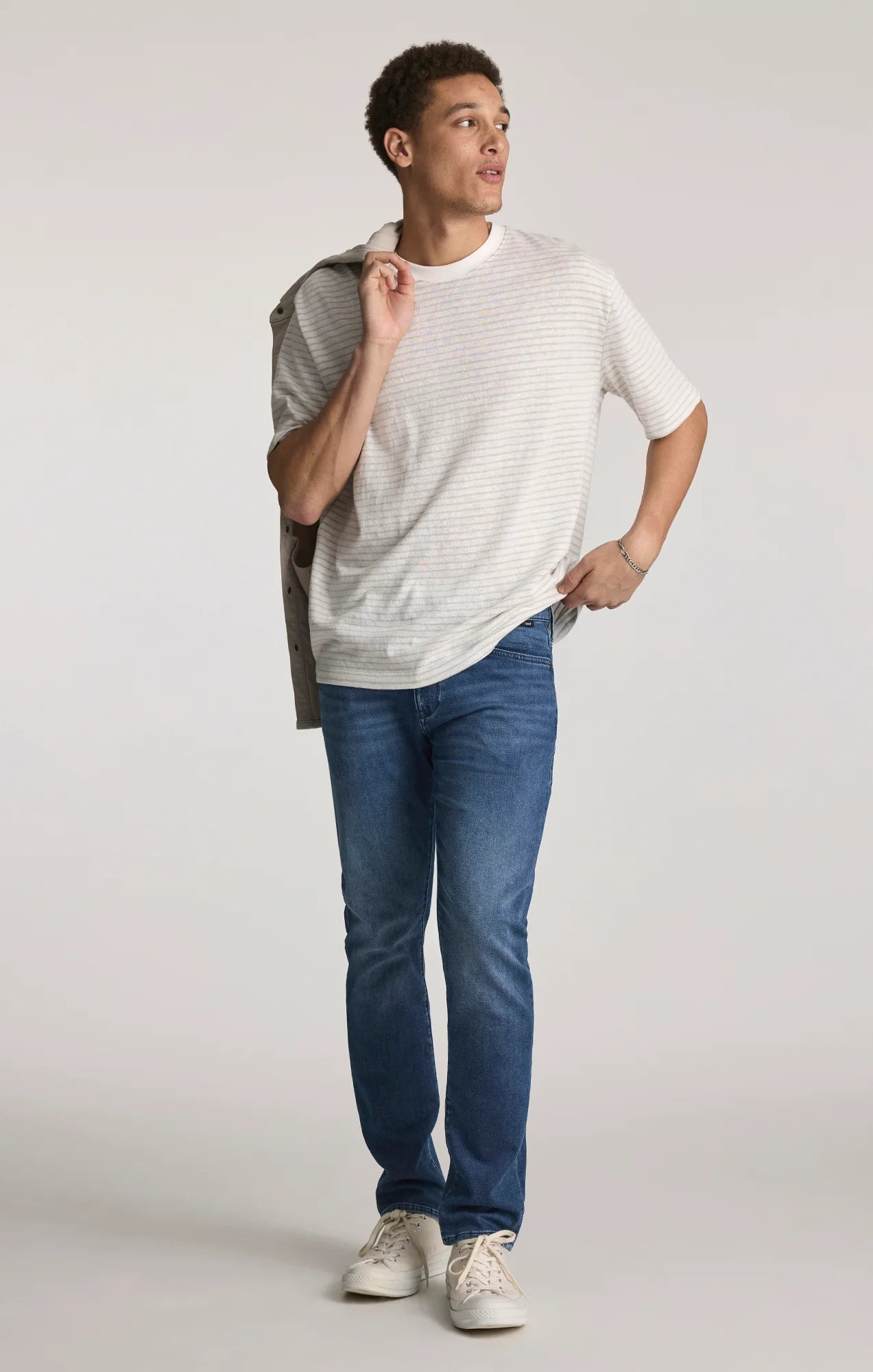 Striped Crew Neck T-Shirt – Elephant Skin