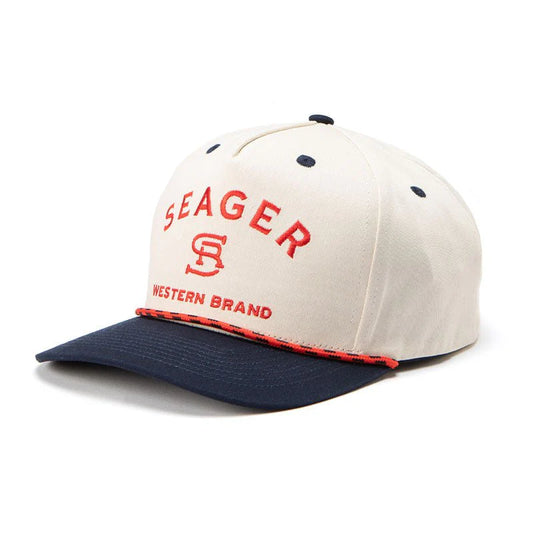 Branded Snapback - Cream/Navy