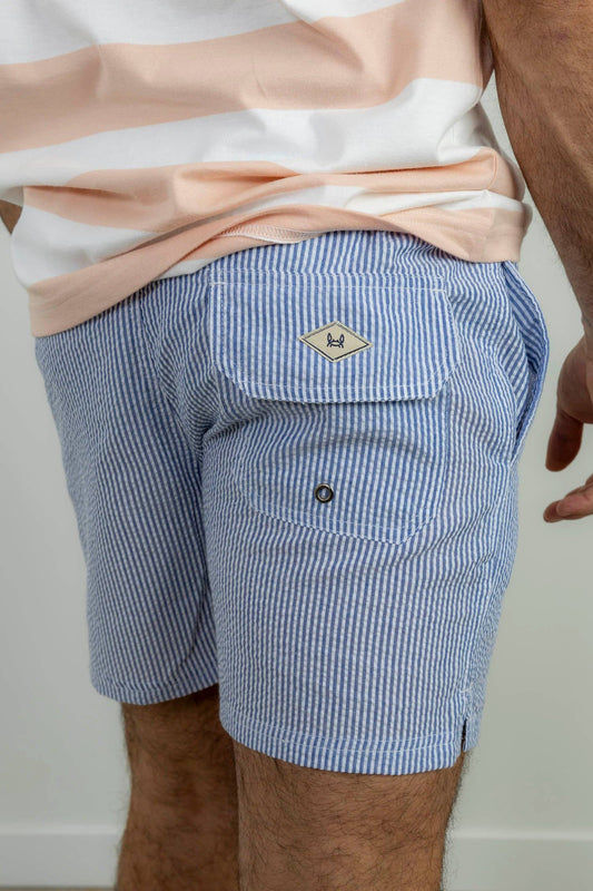 Seersucker Swim Trunk - Navy