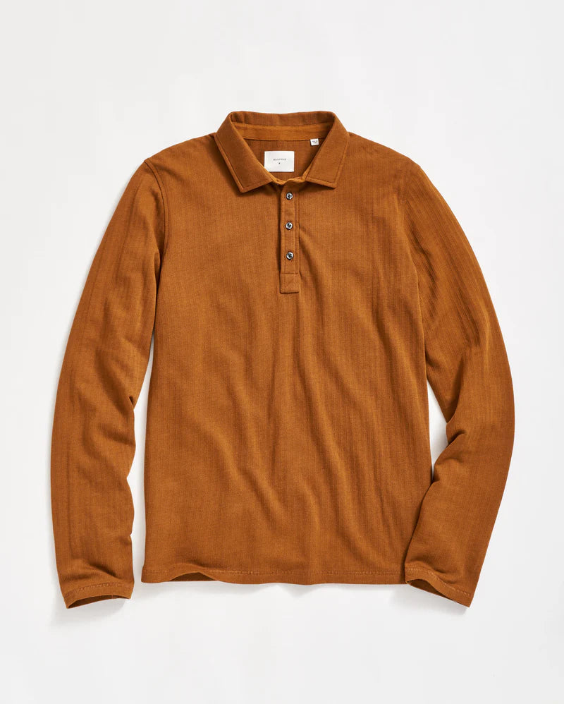 Long Sleeve Herringbone Polo