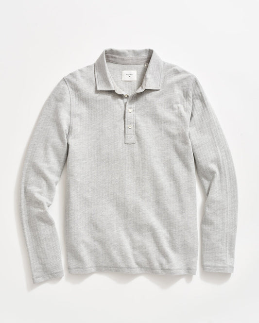 Long Sleeve Herringbone Polo