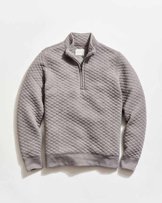 Diamond Quilt Half Zip - Medium Grey
