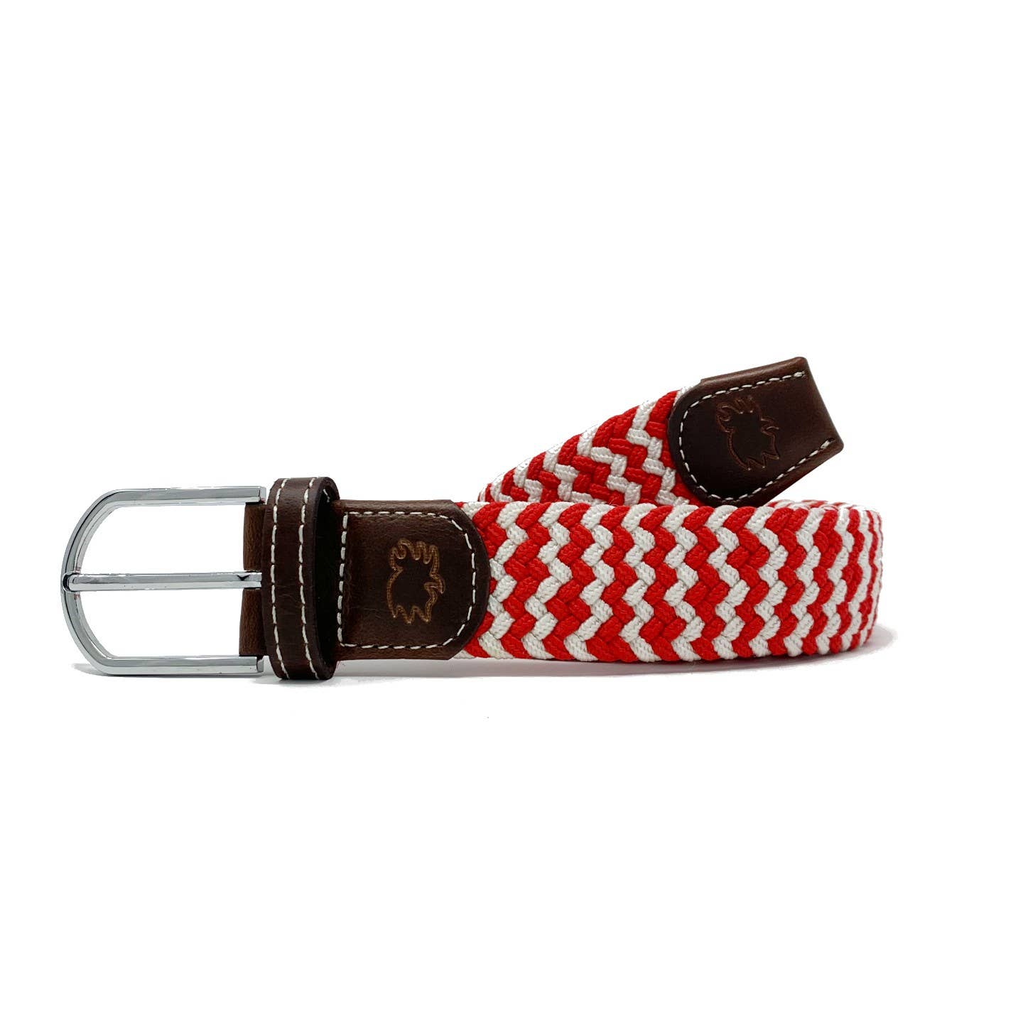 The Charleston Two-Toned Woven Stretch Belt - Red