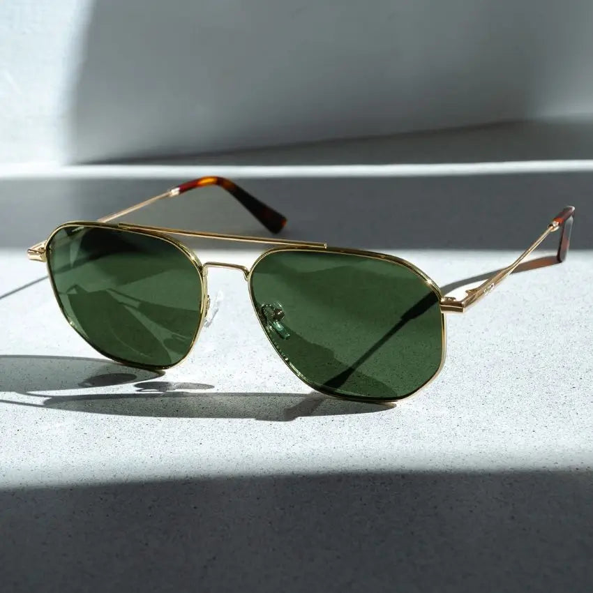 Emmett Polarized Sunglasses – Gold/Smoke Green