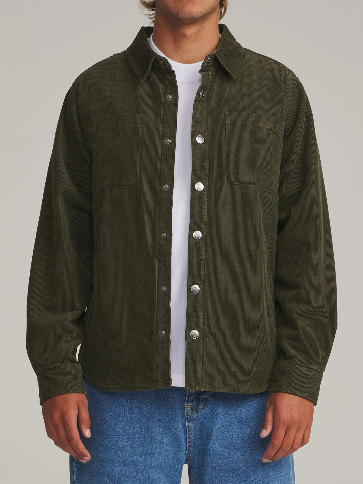 Harold Corduroy Shirt Jacket - Dark Olive
