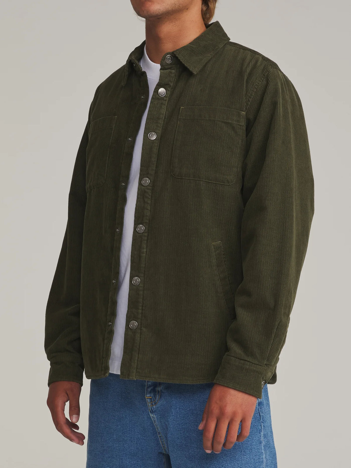 Harold Corduroy Shirt Jacket - Dark Olive