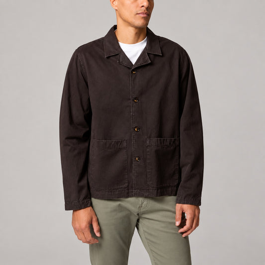 Tencel™ Camp Collar Overshirt - Espresso