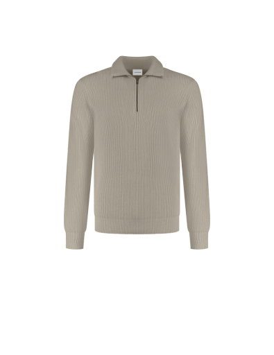 Harrison Ribbed 1/4 Zip in Vintage Khaki by 7Diamonds