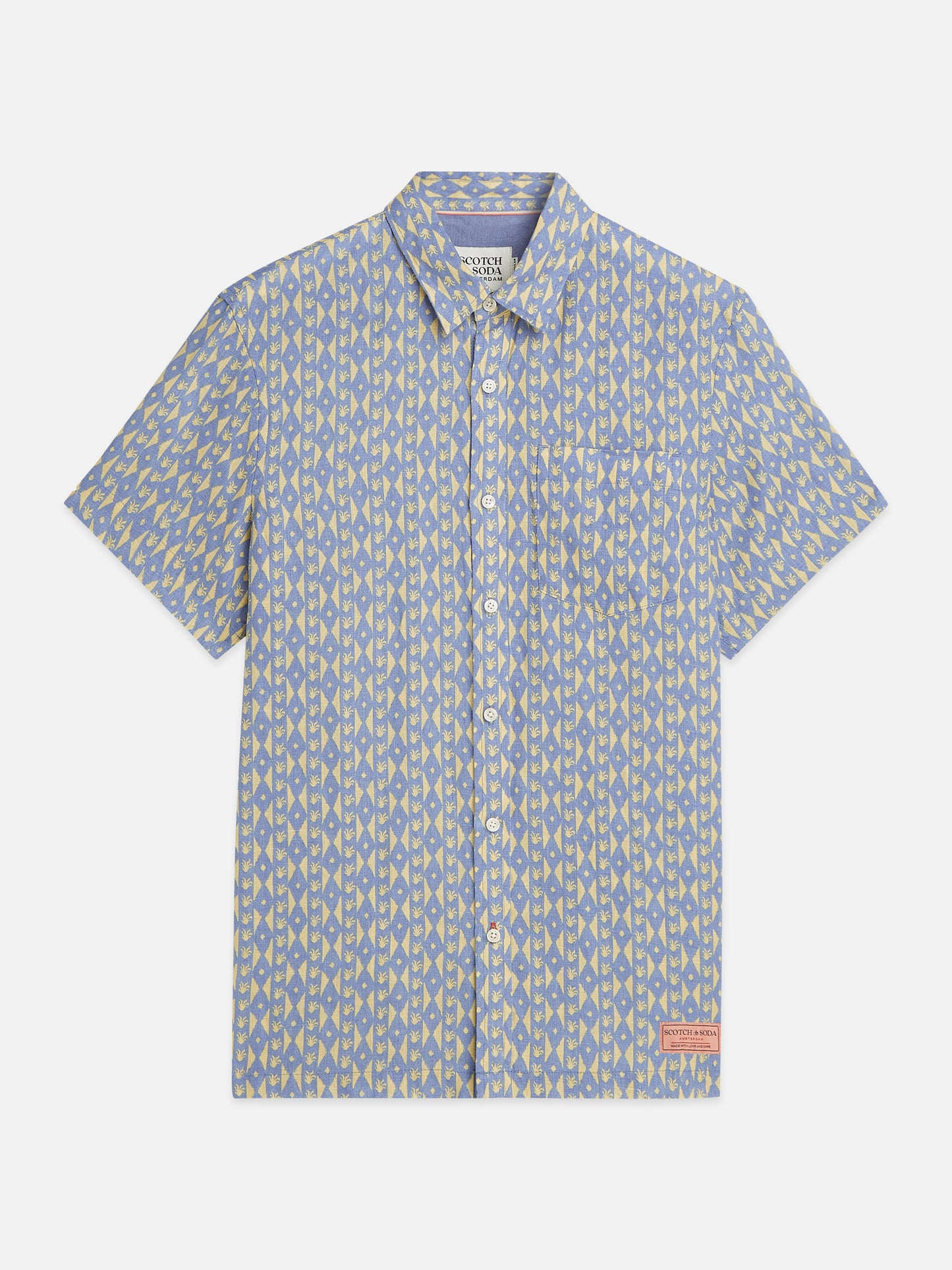 Printed Linen Short Sleeve Shirt