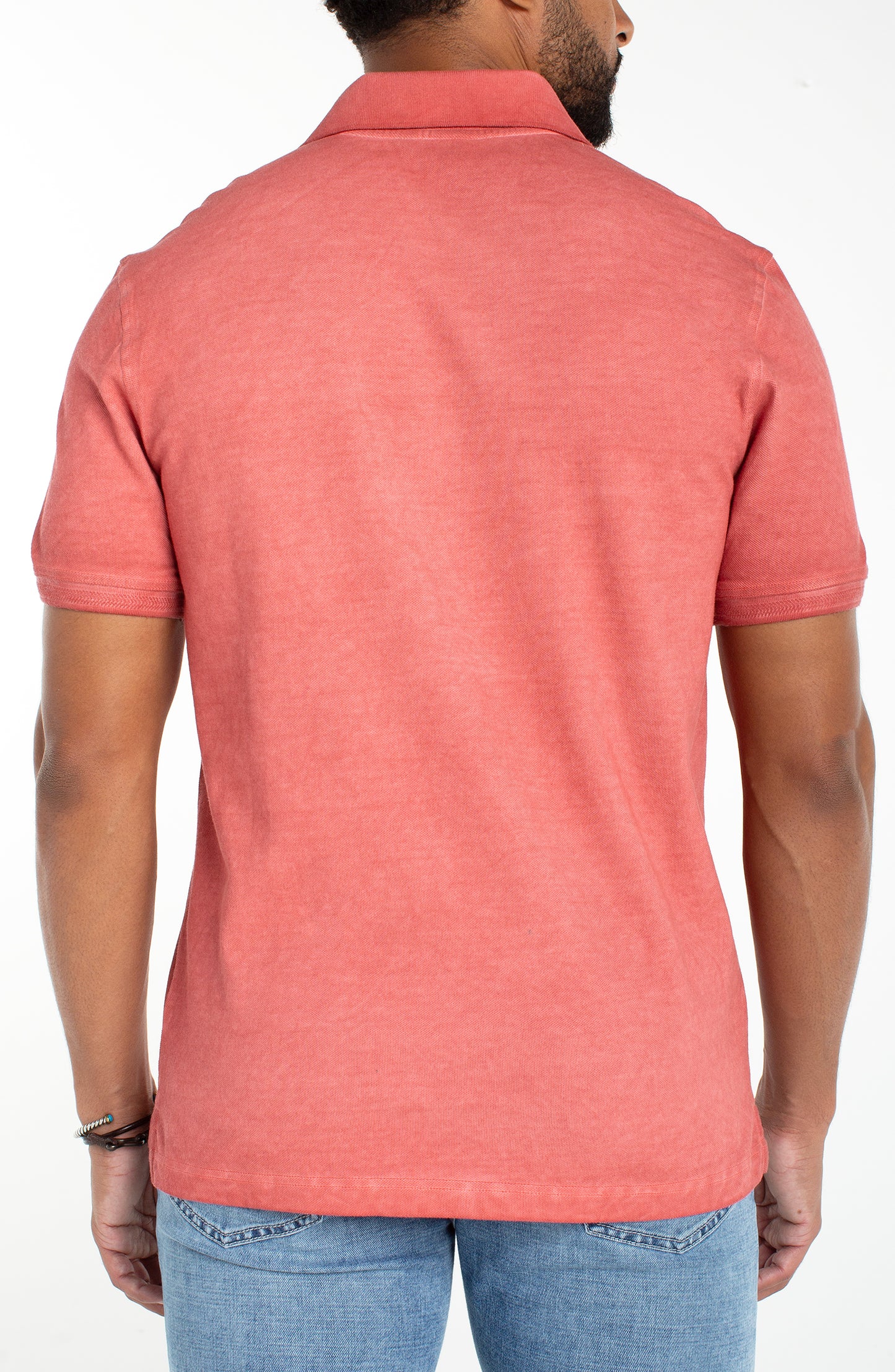 Textured Rib Knit Polo